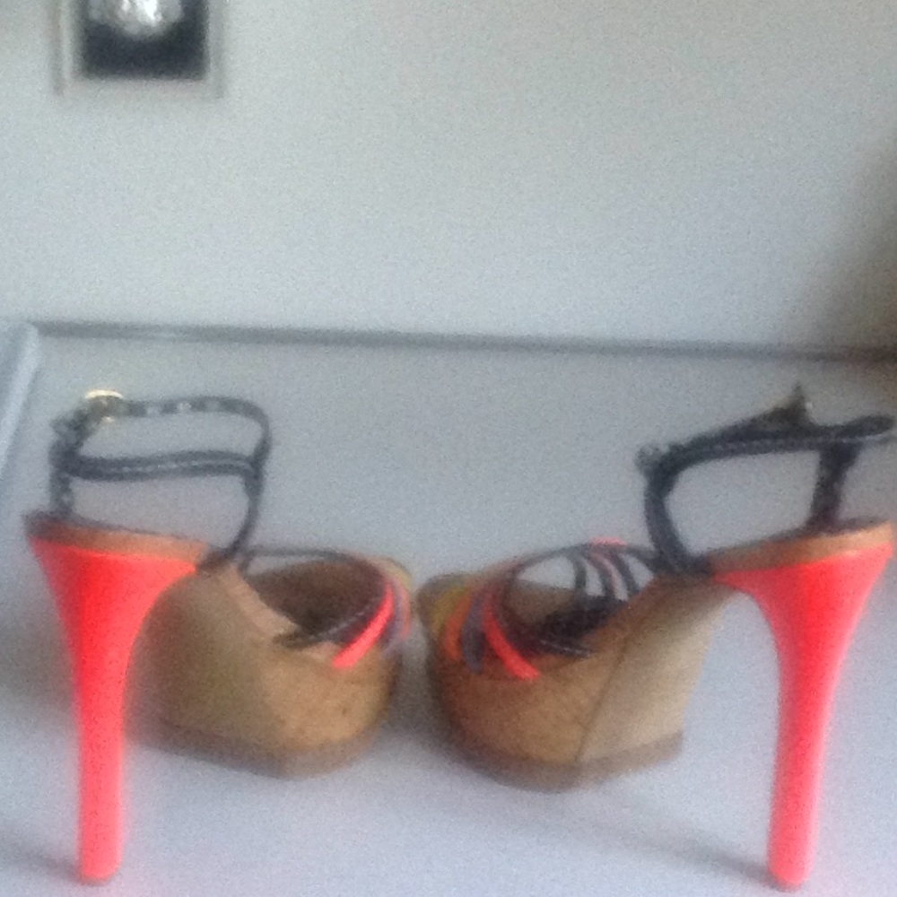 Multi Color Platform Heels Size 7 Patent Leather - image 2